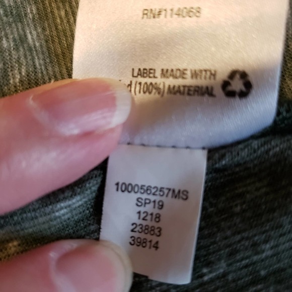 Style & Co Size XS Short Sleeve Swing Tee Mystic Moon Print Heather Green - Picture 5 of 7